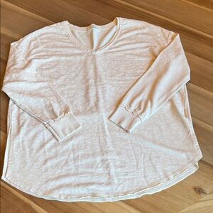 Z Supply Cream Leopard V-Neck Long Sleeve Top